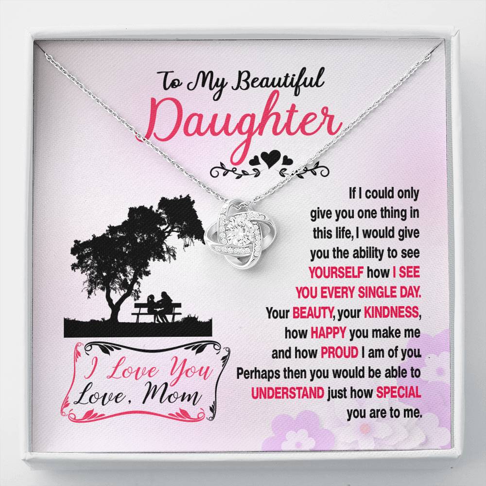 314 - To Daughter From Mom - Love Knot Necklace