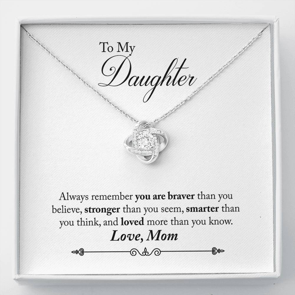 042 - To Daughter From Mom - Love Knot Necklace