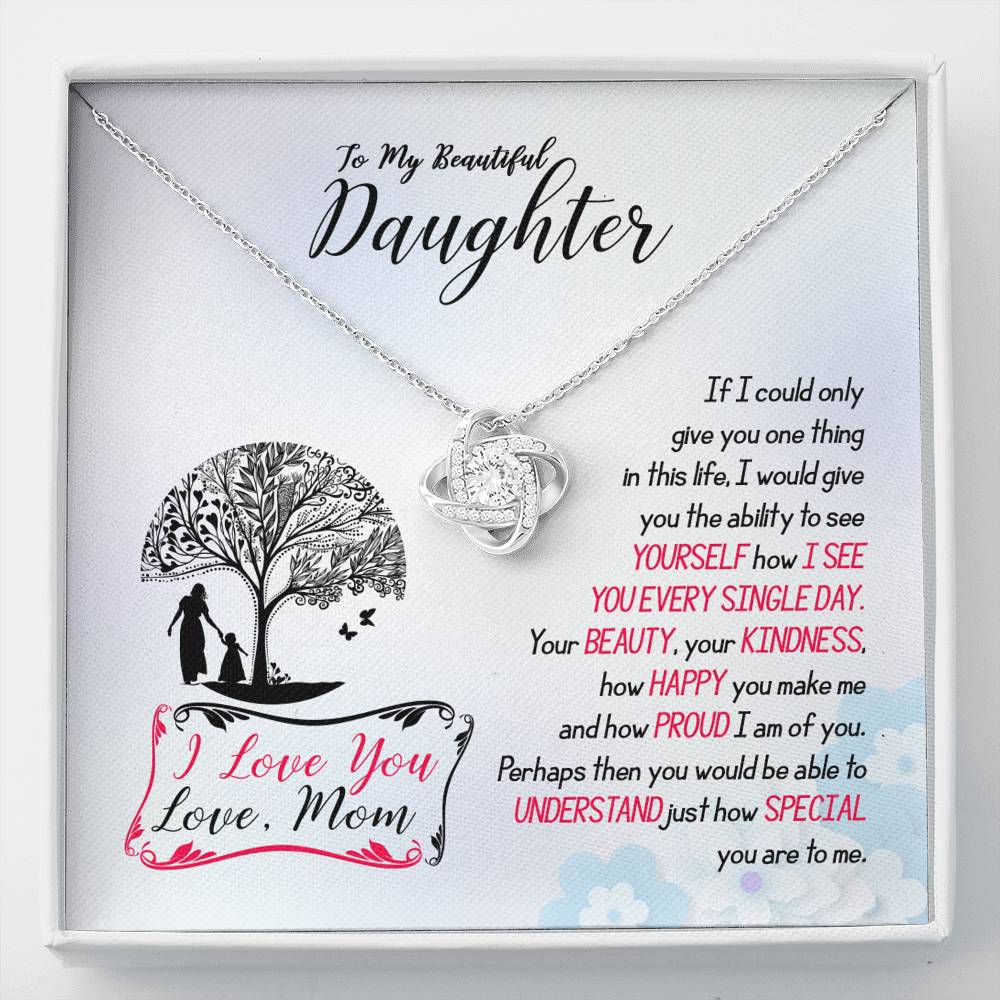 311 - To Daughter From Mom - Love Knot Necklace