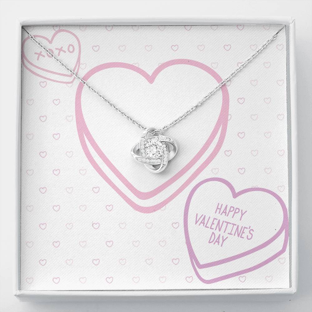 Happy Valentine's Day - Candy Hearts - Love Knot Necklace