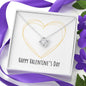 Happy Valentine's Day - Golden Heart - Love Knot Necklace