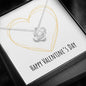 Happy Valentine's Day - Golden Heart - Love Knot Necklace