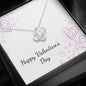 Happy Valentine's Day - Chalk Hearts - Love Knot Necklace