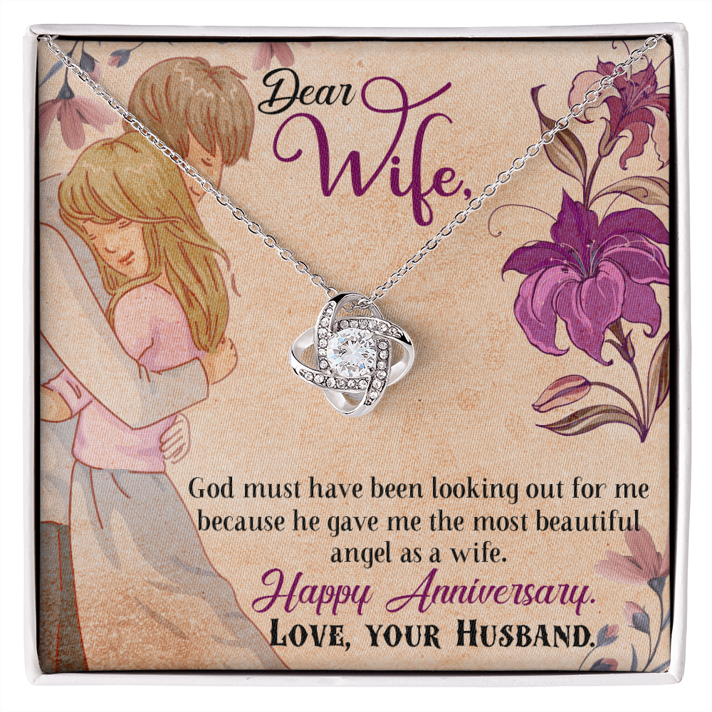 018 Dear Wife, Happy Anniversary - Love Knot Necklace