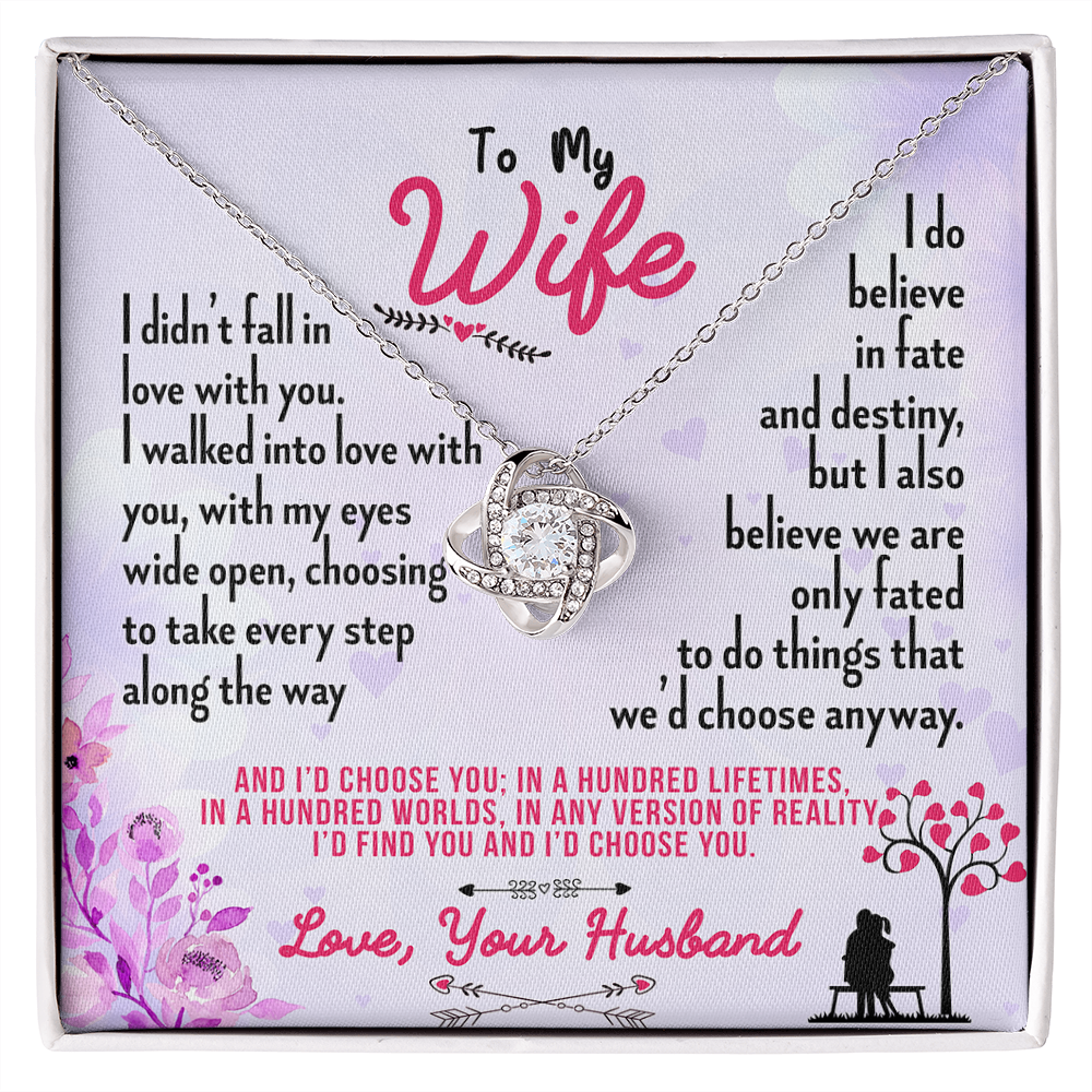 016 To My Wife - Love Knot Necklace