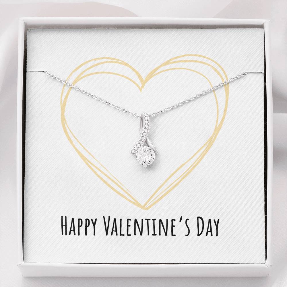 Happy Valentine's Day - Golden Heart - Alluring Beauty Necklace