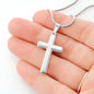 Happy Birthday Margaret v2 - Stainless Steel Cross Necklace