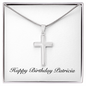 Happy Birthday Patricia - Stainless Steel Cross Necklace