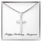 Happy Birthday Margaret - Stainless Steel Cross Necklace