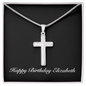 Happy Birthday Elizabeth v2 - Stainless Steel Cross Necklace