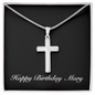 Happy Birthday Mary v2 - Stainless Steel Cross Necklace