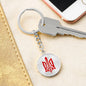 Stylized Tryzub (Red) - Luxury Keychain