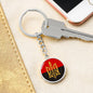 Stylized Tryzub And Red-Black Flag - Luxury Keychain
