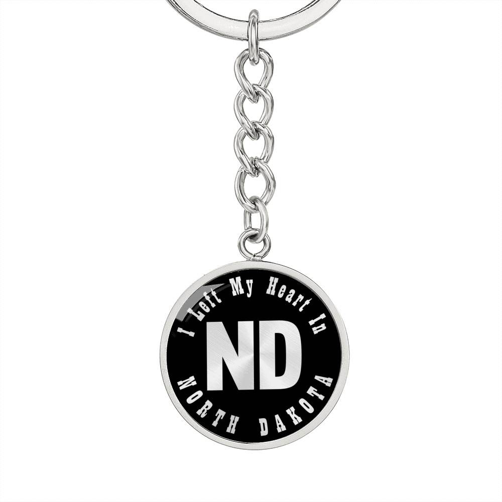 Heart In North Dakota v02 - Luxury Keychain