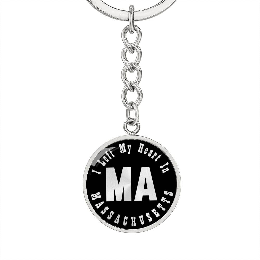 Heart In Massachusetts v02 - Luxury Keychain
