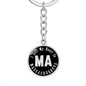 Heart In Massachusetts v02 - Luxury Keychain