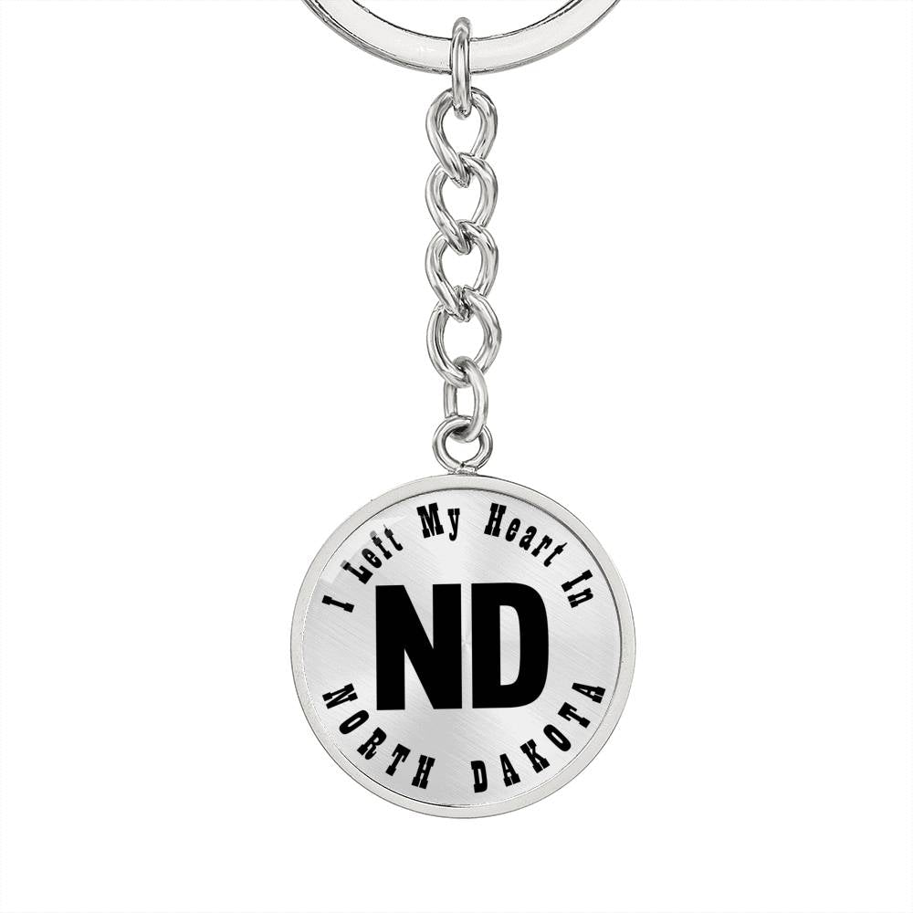 Heart In North Dakota v01 - Luxury Keychain