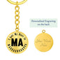 Heart In Massachusetts v01 - Luxury Keychain