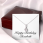 Happy Birthday Elizabeth - Alluring Beauty Necklace With Mahogany Style Luxury Box