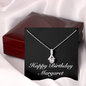 Happy Birthday Margaret v2 - Alluring Beauty Necklace With Mahogany Style Luxury Box