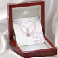 Happy Valentine's Day - Candy Hearts - Alluring Beauty Necklace With Mahogany Style Luxury Box