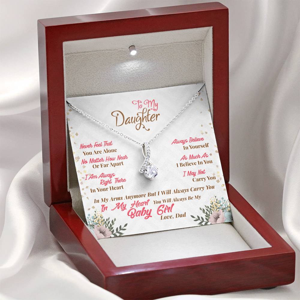 317 - To Daughter From Dad - Alluring Beauty Necklace With Mahogany Style Luxury Box