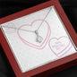 Happy Valentine's Day - Candy Hearts - Alluring Beauty Necklace With Mahogany Style Luxury Box
