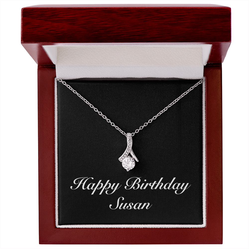 Happy Birthday Susan v2 - Alluring Beauty Necklace With Mahogany Style Luxury Box