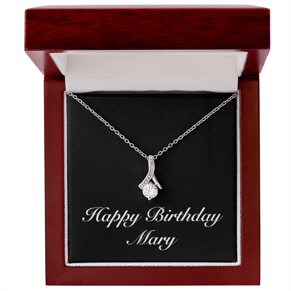 Happy Birthday Mary v2 - Alluring Beauty Necklace With Mahogany Style Luxury Box
