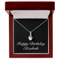 Happy Birthday Elizabeth v2 - Alluring Beauty Necklace With Mahogany Style Luxury Box