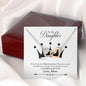 045 - To Daughter From Mom - Interlocking Hearts Necklace With Mahogany Style Luxury Box