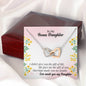 315 - To Daughter - Interlocking Hearts Necklace With Mahogany Style Luxury Box