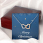 Merry Christmas v05 - Interlocking Hearts Necklace With Mahogany Style Luxury Box