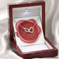 Celebrating 17 Years Anniversary - Interlocking Hearts Necklace With Mahogany Style Luxury Box