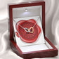 Celebrating 21 Years Anniversary - Interlocking Hearts Necklace With Mahogany Style Luxury Box
