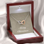 Merry Christmas v10 - Interlocking Hearts Necklace With Mahogany Style Luxury Box