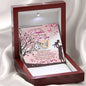 312 - To Daughter From Dad - Interlocking Hearts Necklace With Mahogany Style Luxury Box
