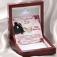 020 To My Beautiful Wife, Happy Anniversary - Interlocking Hearts Necklace With Mahogany Style Luxury Box
