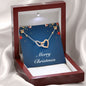 Merry Christmas v01 - Interlocking Hearts Necklace With Mahogany Style Luxury Box
