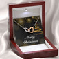 Merry Christmas v03 - Interlocking Hearts Necklace With Mahogany Style Luxury Box