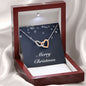Merry Christmas v04 - Interlocking Hearts Necklace With Mahogany Style Luxury Box