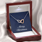 Merry Christmas v08 - Interlocking Hearts Necklace With Mahogany Style Luxury Box