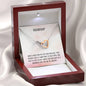 342 - Friendship - Interlocking Hearts Necklace With Mahogany Style Luxury Box