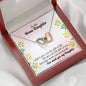 315 - To Daughter - Interlocking Hearts Necklace With Mahogany Style Luxury Box