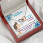 318 - To Daughter From Mom - Interlocking Hearts Necklace With Mahogany Style Luxury Box