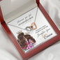 316 - To Daughter From Mom - Interlocking Hearts Necklace With Mahogany Style Luxury Box