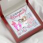 313 - To Daughter From Mom - Interlocking Hearts Necklace With Mahogany Style Luxury Box