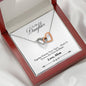 041 - To Daughter From Mom - Interlocking Hearts Necklace With Mahogany Style Luxury Box