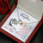 311 - To Daughter From Mom - Interlocking Hearts Necklace With Mahogany Style Luxury Box