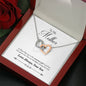 050 - To Mother From Son - Interlocking Hearts Necklace With Mahogany Style Luxury Box